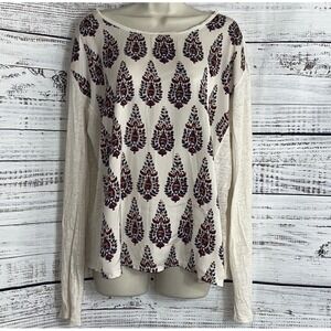 Scotch and Soda Top Womens Size 4‎ Small nomadic dreamers linen Cream W/pattern